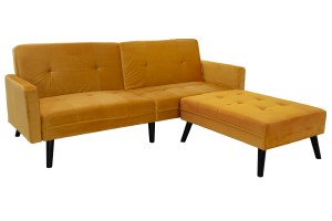 pak-035-000018-3 ΓΩΝΙΑΚΟΣ ΚΑΝΑΠΕΣ-ΚΡΕΒΑΤΙ ΜΕ ΣΚΑΜΠΩ DREAM ΚΙΤΡΙΝΟ ΒΕΛΟΥΔΟ 209X87-195X80ΕΚ