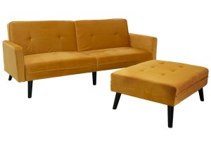 pak-035-000018-4 ΓΩΝΙΑΚΟΣ ΚΑΝΑΠΕΣ-ΚΡΕΒΑΤΙ ΜΕ ΣΚΑΜΠΩ DREAM ΚΙΤΡΙΝΟ ΒΕΛΟΥΔΟ 209X87-195X80ΕΚ