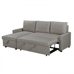 pak-035-000062-1 ΓΩΝΙΑΚΟΣ ΚΑΝΑΠΕΣ ΚΡΕΒΑΤΙ INFUSE PAKOWORLD ΜΕ ΑΠΟΘΗΚΕΥΤΙΚΟ ΧΩΡΟ ΓΚΡΙ ΥΦΑΣΜΑ 203X130X88ΕΚ