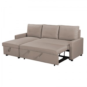 pak-035-000063-1 ΓΩΝΙΑΚΟΣ ΚΑΝΑΠΕΣ ΚΡΕΒΑΤΙ INFUSE PAKOWORLD ΜΕ ΑΠΟΘΗΚΕΥΤΙΚΟ ΧΩΡΟ ΜΠΕΖ ΥΦΑΣΜΑ 203X130X88ΕΚ