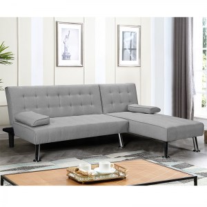 pak-035-000069-2 ΓΩΝΙΑΚΟΣ ΚΑΝΑΠΕΣ-ΚΡΕΒΑΤΙ ΑΝΑΣΤΡΕΨΙΜΟΣ BRISK PAKOWORLD ΓΚΡΙ ΥΦΑΣΜΑ 200X146X75ΕΚ