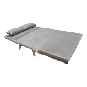 pak-035-000091-3 ΚΑΝΑΠΕΣ-ΚΡΕΒΑΤΙ JOSUANE PAKOWORLD ΔΙΘΕΣΙΟΣ ΓΚΡΙ ΒΕΛΟΥΔΟ ΚΑΙ ΞΥΛΙΝΟ ΠΟΔΙ ΣΕ ΦΥΣΙΚΗ ΑΠΟΧΡΩΣΗ 117X80X81ΕΚ