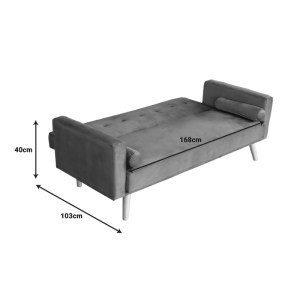 pak-035-000097-4 ΚΑΝΑΠΕΣ-ΚΡΕΒΑΤΙ SUCCESS PAKOWORLD 3ΘΕΣΙΟΣ ΒΕΛΟΥΔΟ ΥΦΑΣΜΑ ΣΕ ΑΝΘΡΑΚΙ ΑΠΟΧΡΩΣΗ 190X80X84ΕΚ