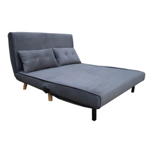 pak-035-000103-1 ΚΑΝΑΠΕΣ-ΚΡΕΒΑΤΙ JOSUANE PAKOWORLD ΔΙΘΕΣΙΟΣ ΓΚΡΙ ΒΕΛΟΥΔΟ ΚΑΙ ΞΥΛΙΝΟ ΠΟΔΙ ΣΕ ΦΥΣΙΚΗ ΑΠΟΧΡΩΣΗ 122X80X81ΕΚ