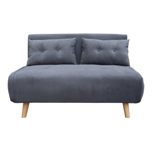 pak-035-000103-3 ΚΑΝΑΠΕΣ-ΚΡΕΒΑΤΙ JOSUANE PAKOWORLD ΔΙΘΕΣΙΟΣ ΓΚΡΙ ΒΕΛΟΥΔΟ ΚΑΙ ΞΥΛΙΝΟ ΠΟΔΙ ΣΕ ΦΥΣΙΚΗ ΑΠΟΧΡΩΣΗ 122X80X81ΕΚ
