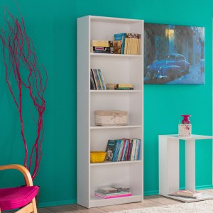 pak-039-000015-1 ΒΙΒΛΙΟΘΗΚΗ MAX PAKOWORLD ΣΕ ΛΕΥΚΟ ΧΡΩΜΑ 58X23X170ΕΚ