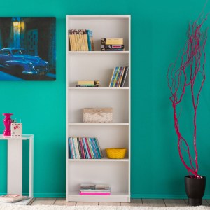 pak-039-000015-3 ΒΙΒΛΙΟΘΗΚΗ MAX PAKOWORLD ΣΕ ΛΕΥΚΟ ΧΡΩΜΑ 58X23X170ΕΚ