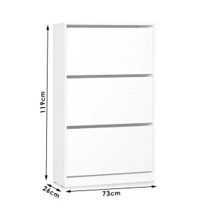 pak-039-000068-4 ΠΑΠΟΥΤΣΟΘΗΚΗ ΑΝΑΚΛΙΝΟΜΕΝΗ STEP 18 ΖΕΥΓΩΝ PAKOWORLD ΣΕ ΧΡΩΜΑ ΛΕΥΚΟ 73X26X119ΕΚ