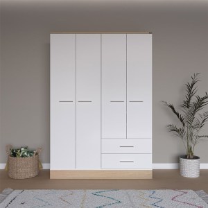 pak-039-000198-2 ΝΤΟΥΛΑΠΑ ΡΟΥΧΩΝ HARMONY PAKOWORLD ΤΕΤΡΑΦΥΛΛΗ ΣΕ OAK-ΛΕΥΚΗ ΑΠΟΧΡΩΣΗ 137X52X198ΕΚ