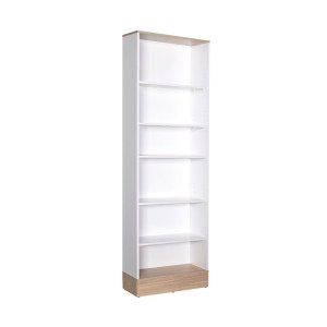pak-039-000204 ΒΙΒΛΙΟΘΗΚΗ BATOR PAKOWORLD ΣΕ ΛΕΥΚΟ- OAK ΧΡΩΜΑ 60X26X197ΕΚ