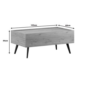 pak-039-000210-5 ΤΡΑΠΕΖΙ ΣΑΛΟΝΙΟΥ ΜΕ ΣΥΡΤΑΡΙ TEMA PAKOWORLD ΣΕ OAK ΑΠΟΧΡΩΣΗ 103X60X44ΕΚ
