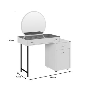 pak-039-000213-3 ΤΟΥΑΛΕΤΑ ΚΡΕΒΑΤΟΚΑΜΑΡΑΣ ΜΕ ΚΑΘΡΕΠΤΗ PRINCESA PAKOWORLD ΣΕ MINK ΑΠΟΧΡΩΣΗ 108X47X130ΕΚ