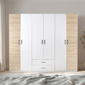 pak-039-000215-2 ΝΤΟΥΛΑΠΑ ΡΟΥΧΩΝ DORMIE PAKOWORLD ΕΞΑΦΥΛΛΗ ΜΕ ΣΥΡΤΑΡΙΑ ΣΕ ΛΕΥΚΗ ΑΠΟΧΡΩΣΗ 206X52X213ΕΚ