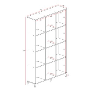 pak-049-000045-3 ΒΙΒΛΙΟΘΗΚΗ FIRENZE PAKOWORLD ΧΡΩΜΑ SONOMA 107X28,6X178ΕΚ