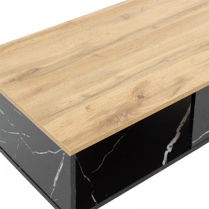pak-049-000065-3 ΤΡΑΠΕΖΙ ΣΑΛΟΝΙΟΥ MOSES PAKOWORLD ΧΡΩΜΑ SONOMA-ΜΑΥΡΟ ΜΑΡΜΑΡΟΥ 90X54X37.5ΕΚ