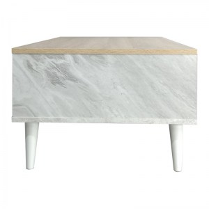 pak-049-000066-2 ΤΡΑΠΕΖΙ ΣΑΛΟΝΙΟΥ MOSES PAKOWORLD ΧΡΩΜΑ SONOMA-ΛΕΥΚΟ ΜΑΡΜΑΡΟΥ 90X54X37.5ΕΚ