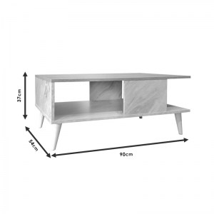 pak-049-000066-5 ΤΡΑΠΕΖΙ ΣΑΛΟΝΙΟΥ MOSES PAKOWORLD ΧΡΩΜΑ SONOMA-ΛΕΥΚΟ ΜΑΡΜΑΡΟΥ 90X54X37.5ΕΚ