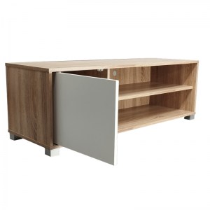 pak-049-000080-1 ΕΠΙΠΛΟ ΤΗΛΕΟΡΑΣΗΣ ELLON PAKOWORLD ΜΕΛΑΜΙΝΗΣ SONOMA-ΛΕΥΚΟ 120X40X41ΕΚ.