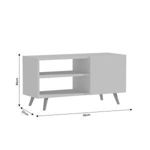 pak-049-000080-5 ΕΠΙΠΛΟ ΤΗΛΕΟΡΑΣΗΣ ELLON PAKOWORLD ΜΕΛΑΜΙΝΗΣ SONOMA-ΛΕΥΚΟ 120X40X41ΕΚ.
