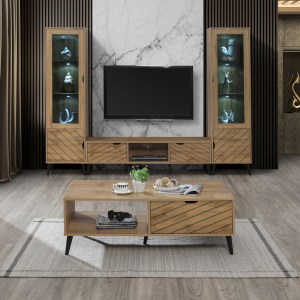 pak-049-000098-1 ΤΡΑΠΕΖΙ ΣΑΛΟΝΙΟΥ THELMA PAKOWORLD SONOMA ΜΕΛΑΜΙΝΗΣ 120X60X41.6ΕΚ