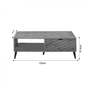 pak-049-000098-3 ΤΡΑΠΕΖΙ ΣΑΛΟΝΙΟΥ THELMA PAKOWORLD SONOMA ΜΕΛΑΜΙΝΗΣ 120X60X41.6ΕΚ