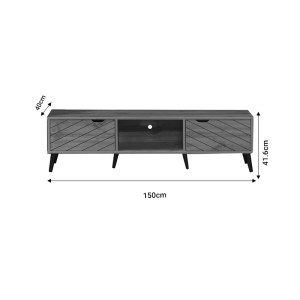 pak-049-000099-3 ΕΠΙΠΛΟ ΤΗΛΕΟΡΑΣΗΣ THELMA PAKOWORLD SONOMA ΜΕΛΑΜΙΝΗΣ 150X40X41.6ΕΚ