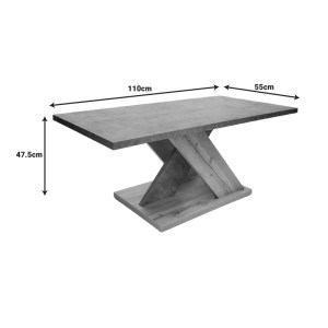 pak-049-000102-5 ΤΡΑΠΕΖΙ ΣΑΛΟΝΙΟΥ SOLANGE PAKOWORLD ΣΕ ΓΚΡΙ-SONOMA ΑΠΟΧΡΩΣΗ 110X55X47.5ΕΚ