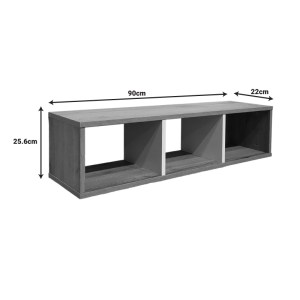 pak-049-000103-3 ΡΑΦΙΕΡΑ ΤΟΙΧΟΥ FLEVIOR PAKOWORLD ΣΕ SONOMA ΜΕ ΛΕΥΚΗ ΑΠΟΧΡΩΣΗ 90X22X25.6ΕΚ