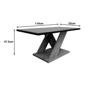 pak-049-000104-5 ΤΡΑΠΕΖΙ ΣΑΛΟΝΙΟΥ SOLANGE PAKOWORLD ΣΕ SONOMA ΜΕ ΜΑΥΡΗ ΟΨΗ ΜΑΡΜΑΡΟΥ 110X55X47.5ΕΚ
