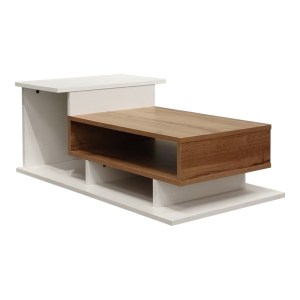 pak-049-000107-2 ΤΡΑΠΕΖΙ ΣΑΛΟΝΙΟΥ NUVELE PAKOWORLD ΣΕ ΛΕΥΚΗ-SONOMA ΑΠΟΧΡΩΣΗ 90X50X35ΕΚ