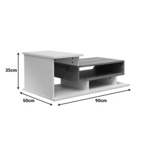pak-049-000107-4 ΤΡΑΠΕΖΙ ΣΑΛΟΝΙΟΥ NUVELE PAKOWORLD ΣΕ ΛΕΥΚΗ-SONOMA ΑΠΟΧΡΩΣΗ 90X50X35ΕΚ