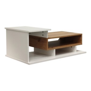 pak-049-000107 ΤΡΑΠΕΖΙ ΣΑΛΟΝΙΟΥ NUVELE PAKOWORLD ΣΕ ΛΕΥΚΗ-SONOMA ΑΠΟΧΡΩΣΗ 90X50X35ΕΚ