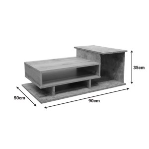 pak-049-000108-4 ΤΡΑΠΕΖΙ ΣΑΛΟΝΙΟΥ NUVELE PAKOWORLD ΣΕ ΓΚΡΙ ANTIQUE-SONOMA ΑΠΟΧΡΩΣΗ 90X50X35ΕΚ