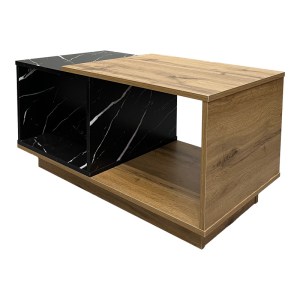 pak-049-000110-2 ΤΡΑΠΕΖΙ ΣΑΛΟΝΙΟΥ FETIX PAKOWORLD ΣΕ ΜΑΥΡΟ ΜΑΡΜΑΡΟΥ-SONOMA ΑΠΟΧΡΩΣΗ 90X45X45ΕΚ