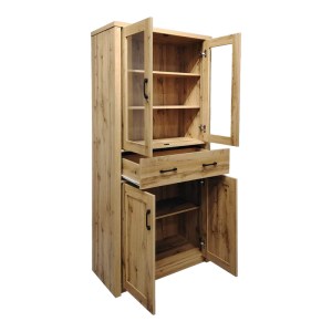 pak-049-000116-1 ΒΙΤΡΙΝΑ-ΝΤΟΥΛΑΠΑ NISSO PAKOWORLD ΣΕ OAK ΑΠΟΧΡΩΣΗ 80X40X183.5ΕΚ