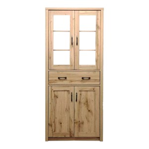 pak-049-000116-2 ΒΙΤΡΙΝΑ-ΝΤΟΥΛΑΠΑ NISSO PAKOWORLD ΣΕ OAK ΑΠΟΧΡΩΣΗ 80X40X183.5ΕΚ