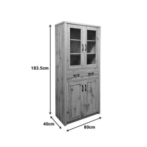 pak-049-000116-4 ΒΙΤΡΙΝΑ-ΝΤΟΥΛΑΠΑ NISSO PAKOWORLD ΣΕ OAK ΑΠΟΧΡΩΣΗ 80X40X183.5ΕΚ