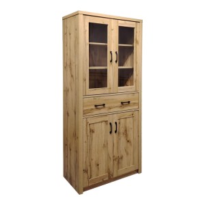 pak-049-000116 ΒΙΤΡΙΝΑ-ΝΤΟΥΛΑΠΑ NISSO PAKOWORLD ΣΕ OAK ΑΠΟΧΡΩΣΗ 80X40X183.5ΕΚ