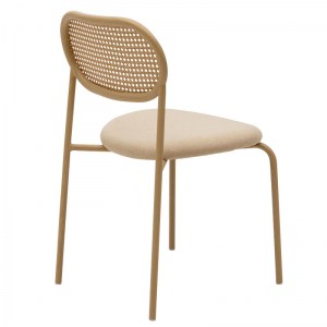 pak-058-000054-1 ΚΑΡΕΚΛΑ JAMES PAKOWORLD PE RATTAN ΥΦΑΣΜΑ ΜΠΕΖ-ΜΕΤΑΛΛΟ ΦΥΣΙΚΟ