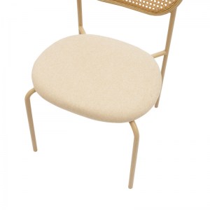 pak-058-000054-4 ΚΑΡΕΚΛΑ JAMES PAKOWORLD PE RATTAN ΥΦΑΣΜΑ ΜΠΕΖ-ΜΕΤΑΛΛΟ ΦΥΣΙΚΟ