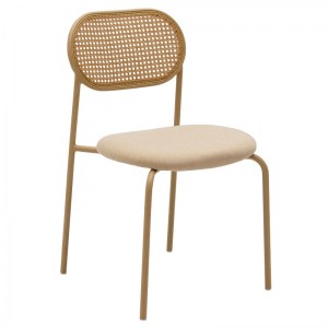 pak-058-000054 ΚΑΡΕΚΛΑ JAMES PAKOWORLD PE RATTAN ΥΦΑΣΜΑ ΜΠΕΖ-ΜΕΤΑΛΛΟ ΦΥΣΙΚΟ