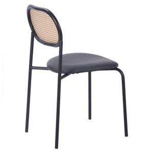 pak-058-000055-1 ΚΑΡΕΚΛΑ JAMES PAKOWORLD PE RATTAN ΜΠΕΖ-PU ΜΑΥΡΟ-ΜΕΤΑΛΛΟ ΦΥΣΙΚΟ