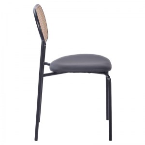 pak-058-000055-2 ΚΑΡΕΚΛΑ JAMES PAKOWORLD PE RATTAN ΜΠΕΖ-PU ΜΑΥΡΟ-ΜΕΤΑΛΛΟ ΦΥΣΙΚΟ
