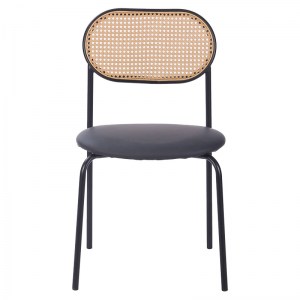 pak-058-000055-3 ΚΑΡΕΚΛΑ JAMES PAKOWORLD PE RATTAN ΜΠΕΖ-PU ΜΑΥΡΟ-ΜΕΤΑΛΛΟ ΦΥΣΙΚΟ