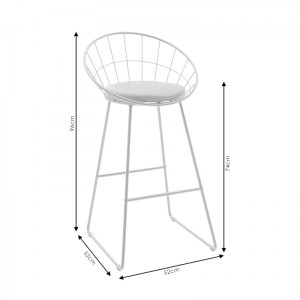 pak-058-000060-6 ΣΚΑΜΠΟ ΜΠΑΡ SETH PAKOWORLD ΜΕΤΑΛΛΟ ΛΕΥΚΟ-ΜΑΞΙΛΑΡΙ PVC ΛΕΥΚΟ