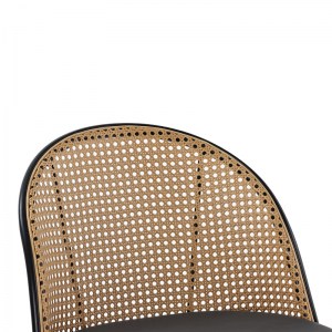 pak-058-000063-5 ΣΚΑΜΠΟ ΜΠΑΡ KACE PAKOWORLD PE RATTAN ΦΥΣΙΚΟ-ΑΝΘΡΑΚΙ PU-ΜΑΥΡΟ ΜΕΤΑΛΛΟ 43X55X102ΕΚ