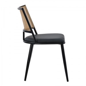 pak-058-000065-2 ΚΑΡΕΚΛΑ GIULIA PAKOWORLD ΦΥΣΙΚΟ PE RATTAN-ΑΝΘΡΑΚΙ PU-ΜΑΥΡΟ ΜΕΤΑΛΛΟ 49X52X80ΕΚ