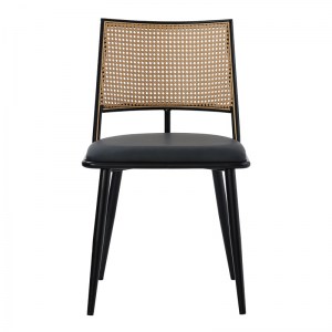 pak-058-000065-3 ΚΑΡΕΚΛΑ GIULIA PAKOWORLD ΦΥΣΙΚΟ PE RATTAN-ΑΝΘΡΑΚΙ PU-ΜΑΥΡΟ ΜΕΤΑΛΛΟ 49X52X80ΕΚ
