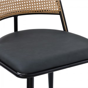 pak-058-000065-5 ΚΑΡΕΚΛΑ GIULIA PAKOWORLD ΦΥΣΙΚΟ PE RATTAN-ΑΝΘΡΑΚΙ PU-ΜΑΥΡΟ ΜΕΤΑΛΛΟ 49X52X80ΕΚ