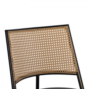 pak-058-000065-6 ΚΑΡΕΚΛΑ GIULIA PAKOWORLD ΦΥΣΙΚΟ PE RATTAN-ΑΝΘΡΑΚΙ PU-ΜΑΥΡΟ ΜΕΤΑΛΛΟ 49X52X80ΕΚ